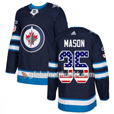 Winnipeg Jets Hockeydrakt Steve Mason 35 2017-2018 USA Flag Fashion Blå Adidas Authentic - Herre
